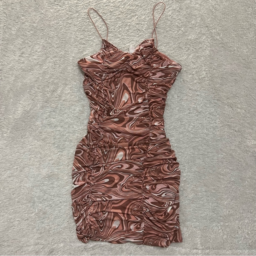 Y2K Swirl Patterned Dress